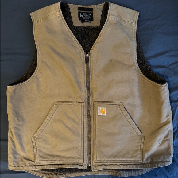 Carhartt Vest Relaxed Fit Washed Duck Sherpa-Lined Vest
"Driftwood" Men's XL - Picture 2 of 7
